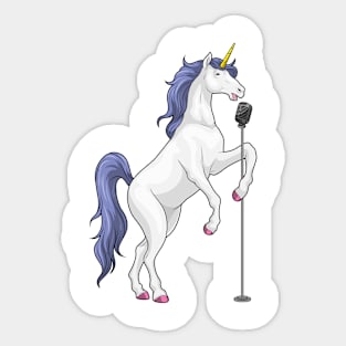 Unicorn Singer Microphone Music Sticker